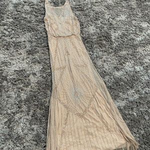 Aiden Mattox nude bead gown size 4